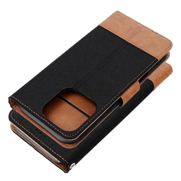 OEM - iPhone 16 Pro Max Plånboksfodral Jeans - Svart