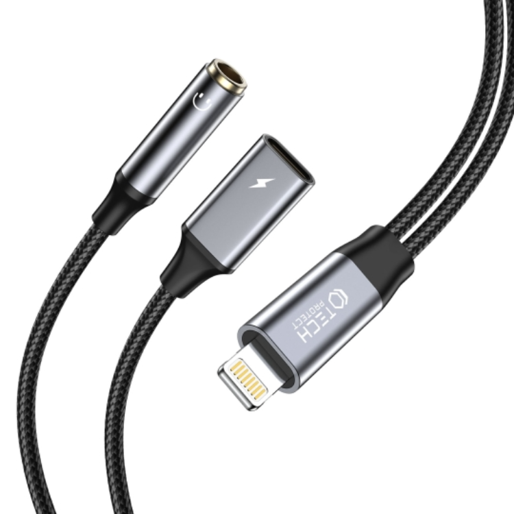 Tech-Protect Mini Jack Till Lightning Kabel Ultraboost - Svart | 3541 | AlltMobil