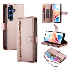 OEM - Samsung Galaxy S26 Fodral Dragkedja &Auml;kta L&auml;der - Rosa