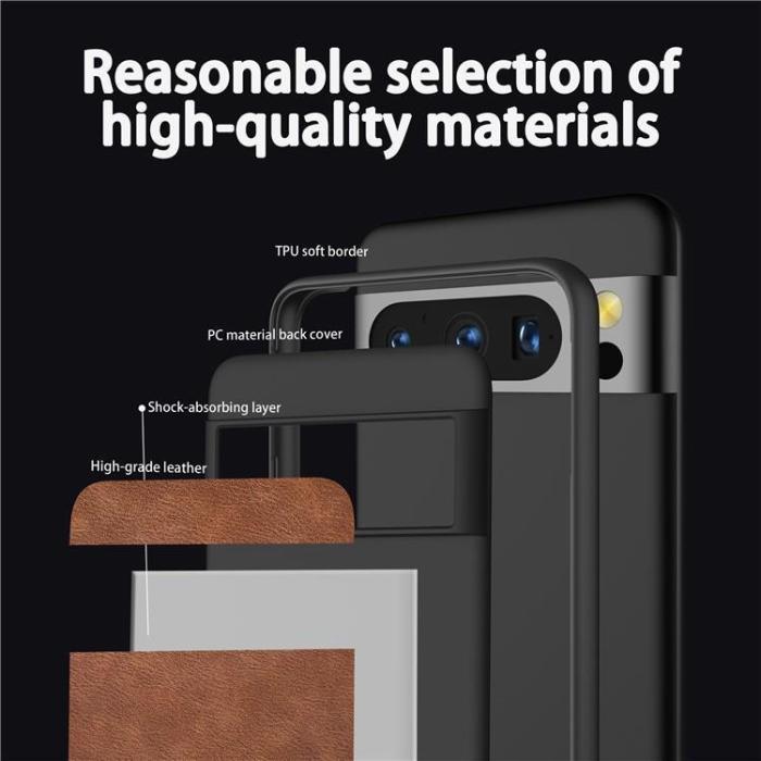 OEM - Google Pixel 8 Pro Mobilskal Retro PU-Läder - Brun