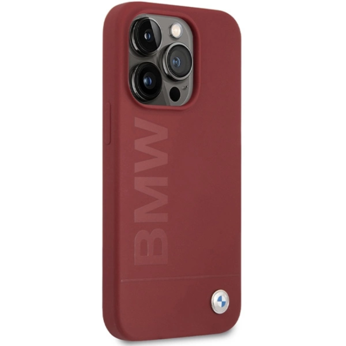 BMW - BMW iPhone 15 Pro Mobilskal Magsafe Silikon Big Logo - Röd