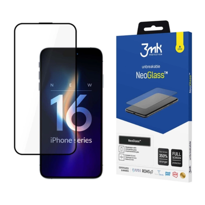 3MK - 3MK iPhone 16 Pro Max HybridGlas Skärmskydd NeoGlass - Svart