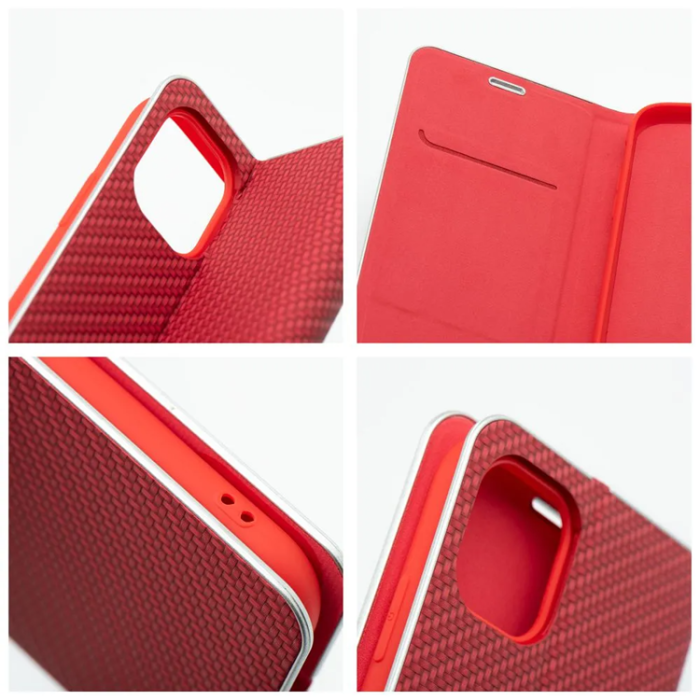 A-One Brand - iPhone Air Plånboksfodral Luna Carbon - Röd