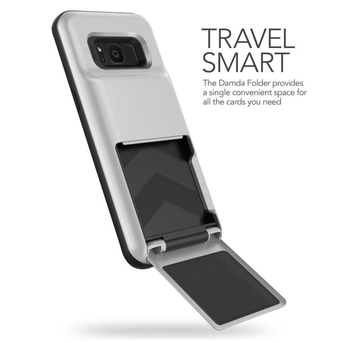 VERUS - Verus Damda Folder Card Slot Skal till Samsung Galaxy S8 Plus - Silver