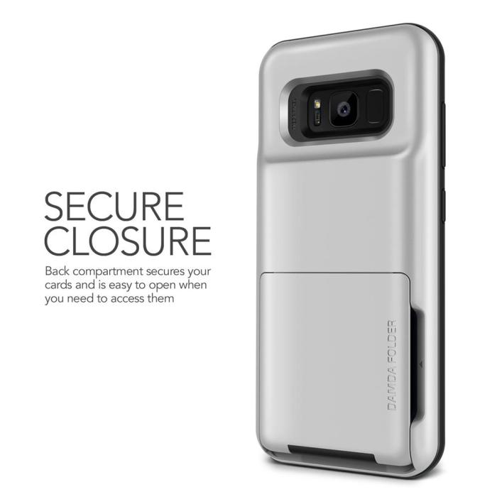 VERUS - Verus Damda Folder Card Slot Skal till Samsung Galaxy S8 Plus - Silver