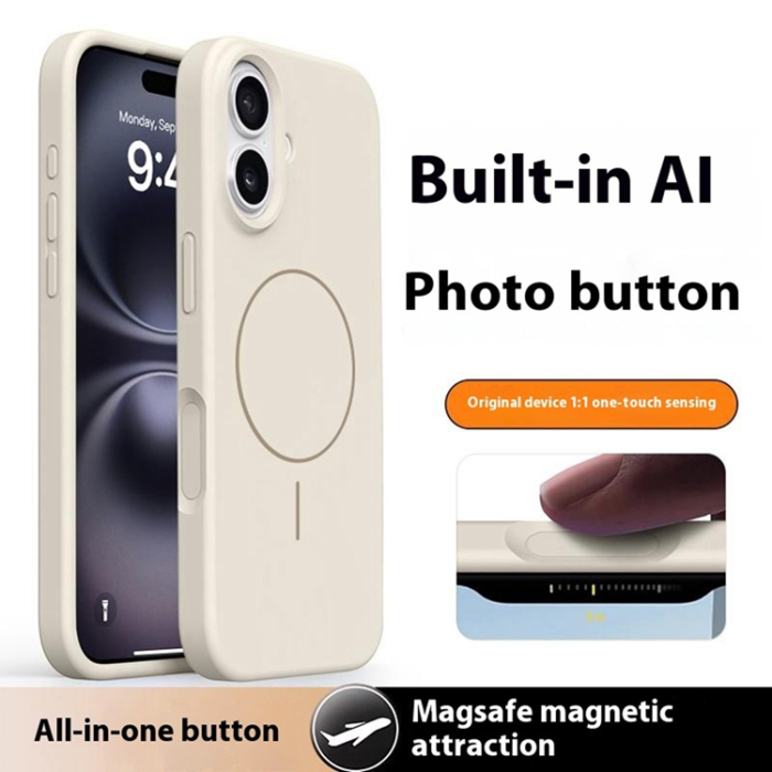 A-One Brand - iPhone 16 Mobilskal MagSafe Liquid Silikon Microfiber Lining - Antikvit