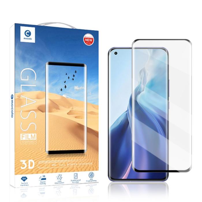 Mocolo - MOCOLO | 3D Curved Härdat Glas Skärmskydds Til Xiaomi Mi 11 - Svart