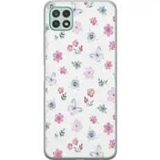 Gustaf - Mobilskal till Samsung Galaxy A22 5G med Blommor och fj&auml;rillar