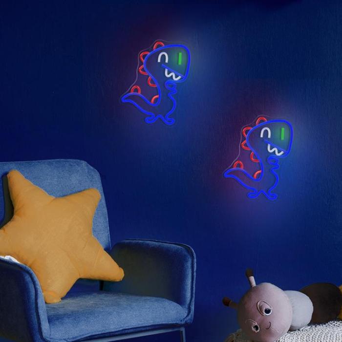 Forever Light - Forever Light LED Neon PLEXI JURASSIC BABY DINO FLNJ01 - Blå