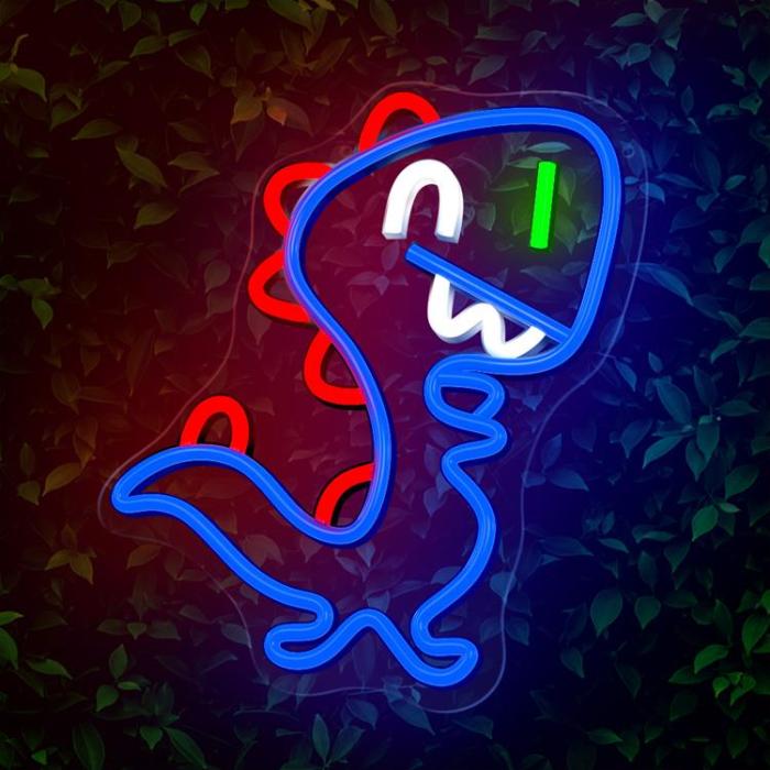 Forever Light - Forever Light LED Neon PLEXI JURASSIC BABY DINO FLNJ01 - Blå