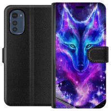iSecrets - Plånboksfodral till Motorola Moto E32s med Neon Varg