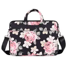 CANVASARTISAN - CANVASARTISAN Datorfodral 13" Floral H40-C22 med Axelrem - Svart