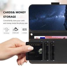 OEM - Samsung Galaxy A37 Pl&aring;nboksfodral Konstl&auml;der St&auml;llfunktion - Svart