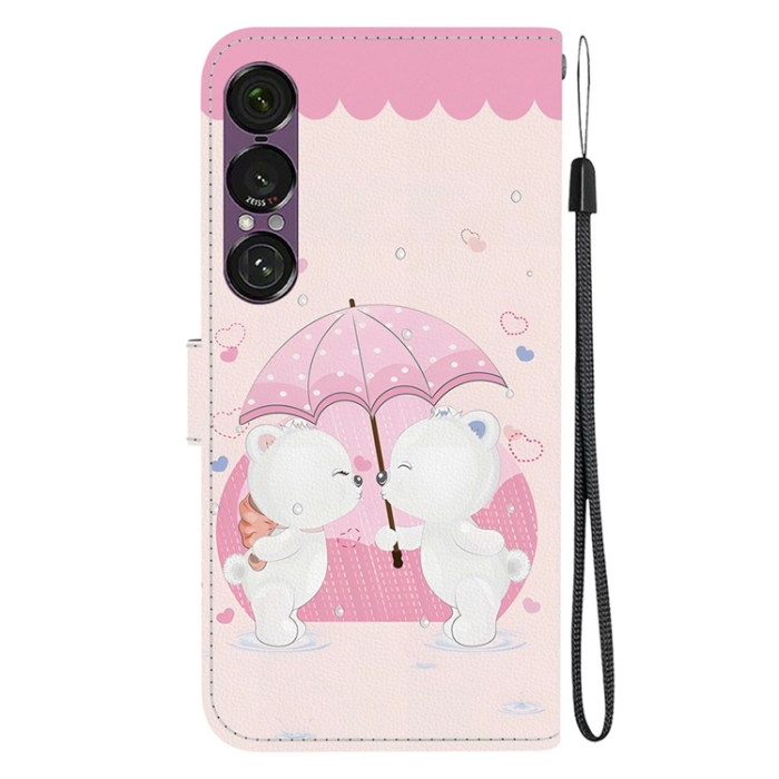 A-One Brand - Sony Xperia 1 VII Plånboksfodral med Lanyard Printing - Rosa