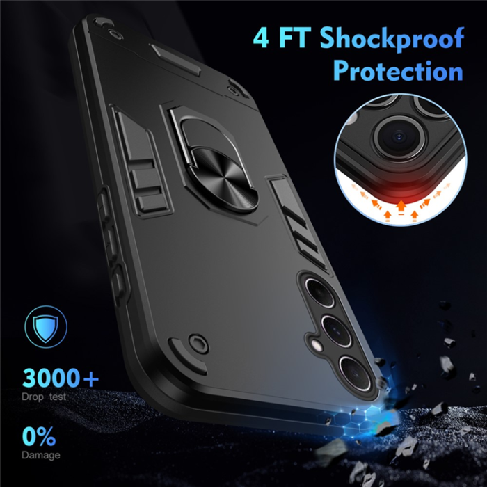 A-One Brand - Galaxy A26 Mobilskal Kickstand PC+TPU Drop Defend - Svart