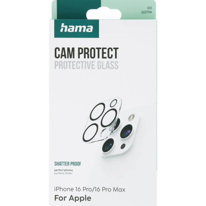 Hama - Hama iPhone 16 Pro/16 Pro Max Kameralinsskydd Härdat glas