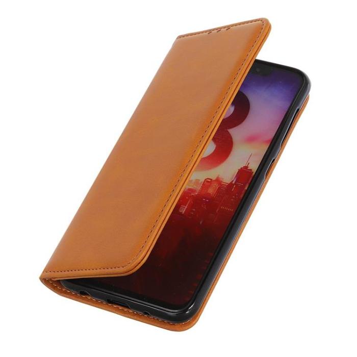 A-One Brand - Asus Zenfone 9 Plånboksfodral Äkta Läder Flip - Brun