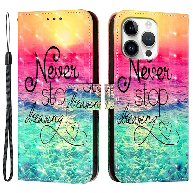 iPhone 16 Pro Plånboksfodral Printing Pattern Med Rem | 2353 | AlltMobil