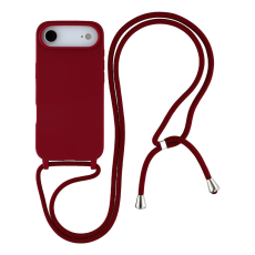 A-One Brand - iPhone 17 Air Mobilskal TPU Shockproof med Lanyard - Mörkröd
