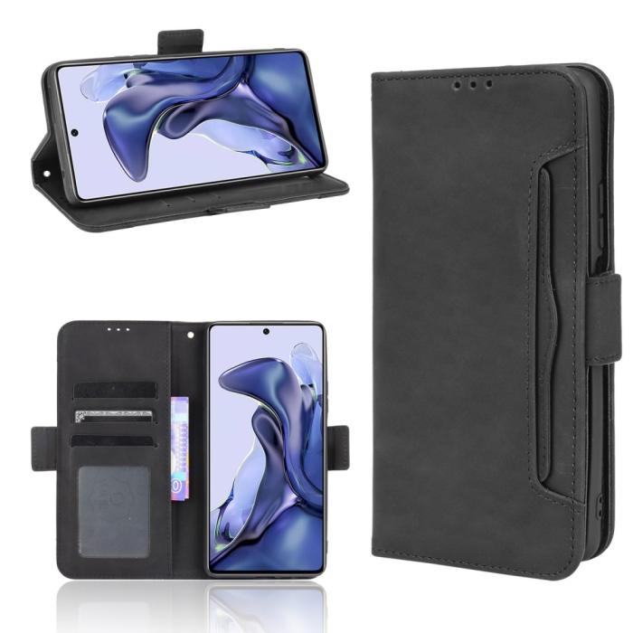 OEM - Multiple Card Slots Plånboksfodral Xiaomi 11T / 11T Pro - Svart