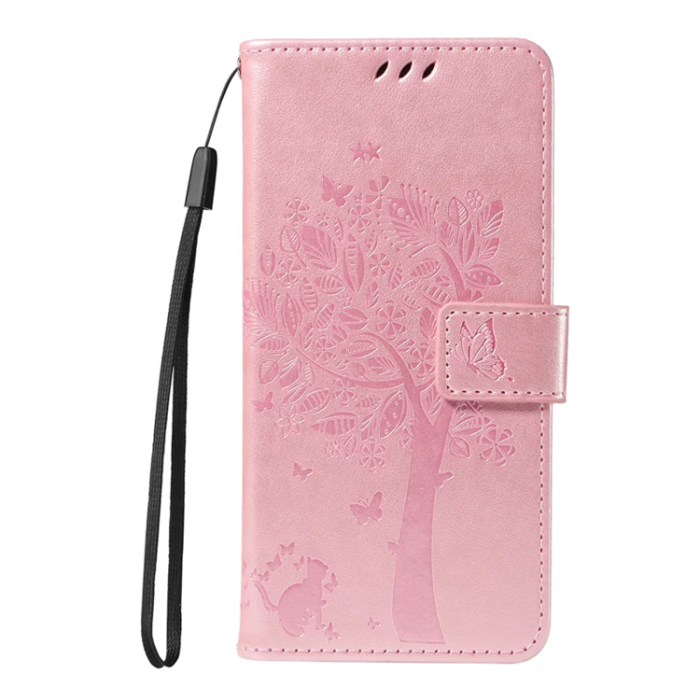 A-One Brand - iPhone 17 Plånboksfodral Tree Pattern - Rosa Guld
