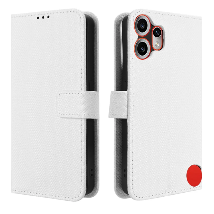 Nothing CMF Phone 2 Pro Plånboksfodral Diamond Läder - Vit | 2353 | AlltMobil