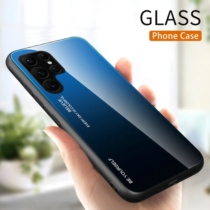 OEM - Galaxy S23 Ultra Skal med strålglans - Djupblå