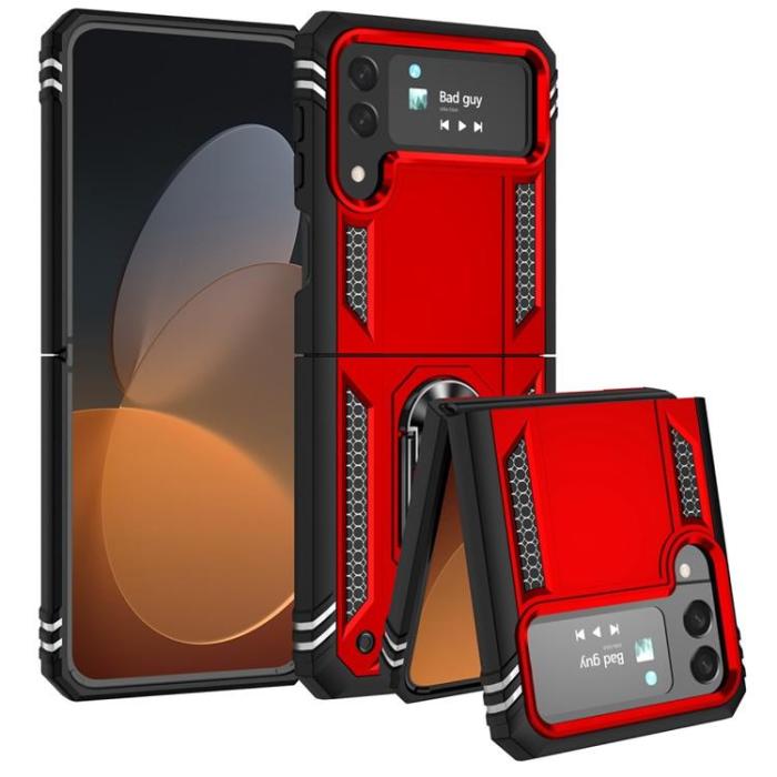 A-One Brand - Galaxy Z Flip 4 Skal Ringhållare Kickstand - Röd