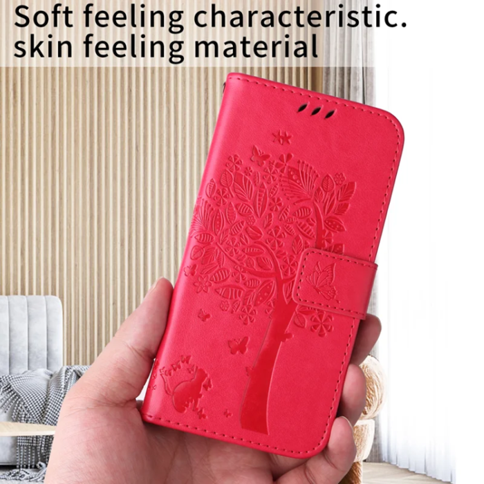 A-One Brand - iPhone 17 Plånboksfodral Tree Pattern - Rosa
