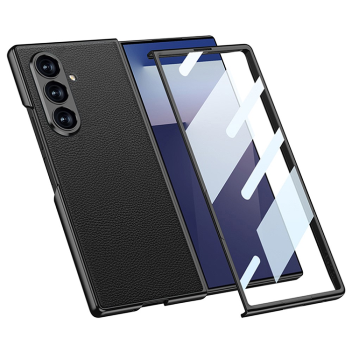 GKK - GKK Galaxy Z Fold 7 Mobilskal Skin Touch Med Härdat Glas - Grå