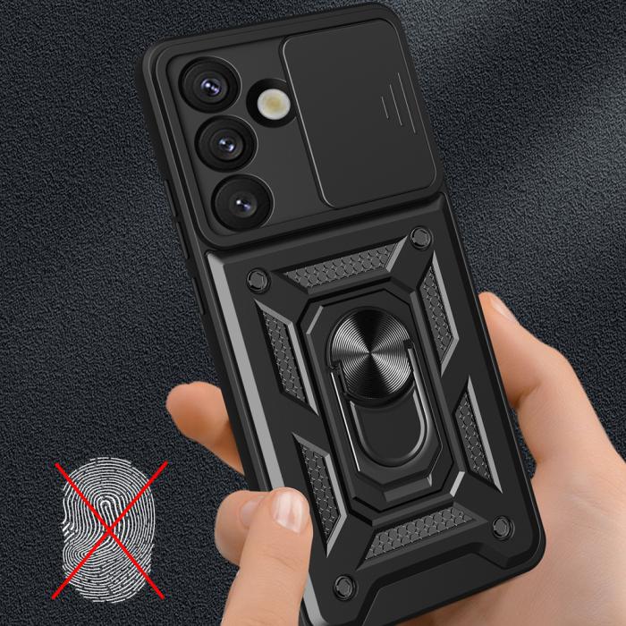 A-One Brand - Mobilskal för Galaxy S26 Hybrid Armor Camshield - Svart