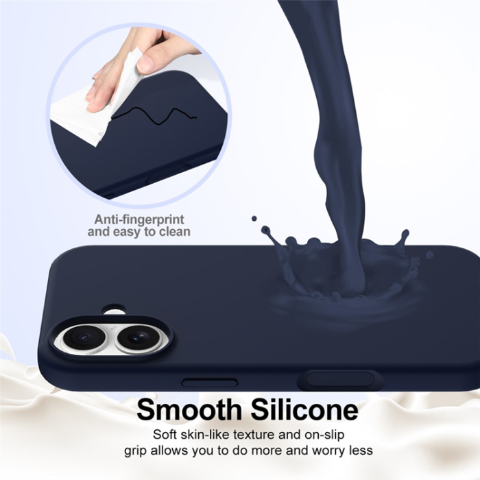 A-One Brand - iPhone 17 Mobilskal MagSafe Silikon Anti-Drop - Mörkblå