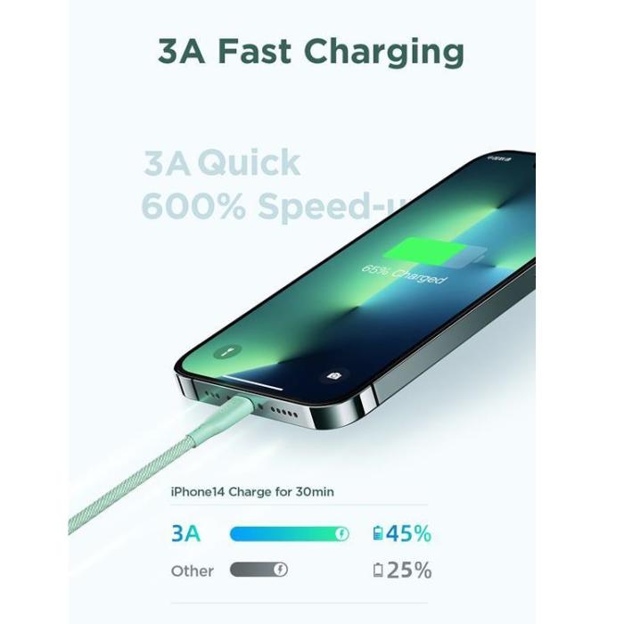 Joyroom - Joyroom USB-A till Lightning kabel 2m 3A - Grön