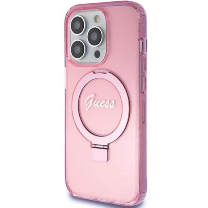 Guess - Guess iPhone 15 Pro Max Mobilskal Magsafe Script Glitter