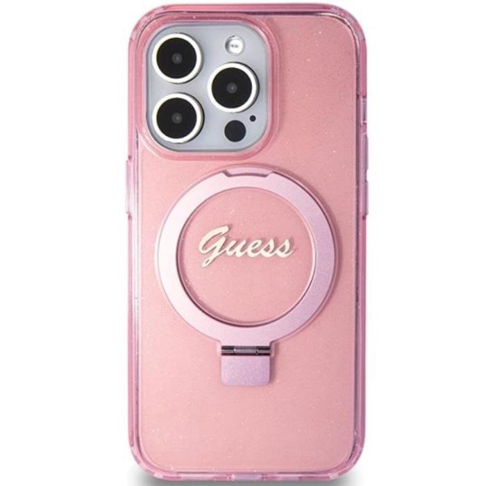 Guess - Guess iPhone 15 Pro Max Mobilskal Magsafe Script Glitter