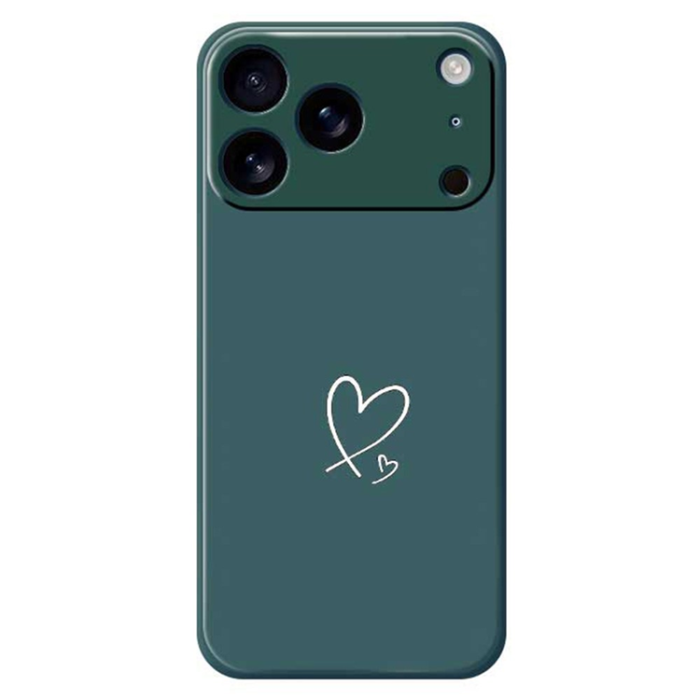 A-One Brand - iPhone 17 Pro Mobilskal Vit Love Pattern TPU - Grön