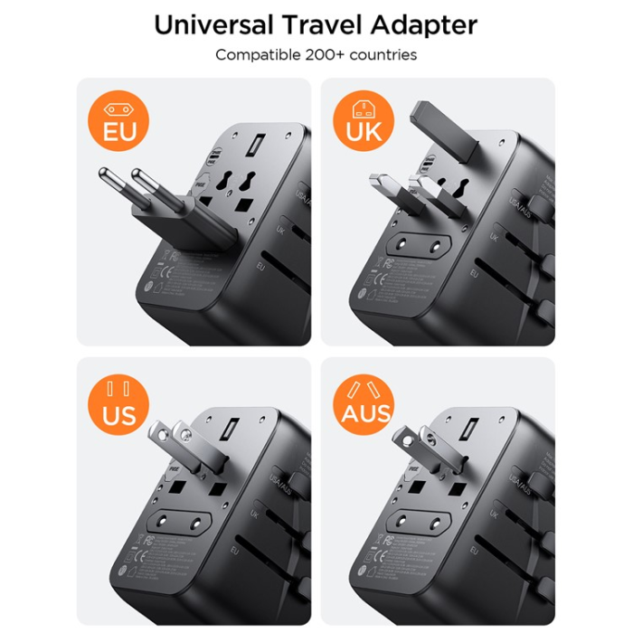 Joyroom - JOYROOM Väggladdare 3x USB-A - USB-C 17W JR-TCW01 - Svart
