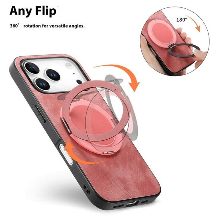 A-One Brand - iPhone 17 Pro Max Mobilskal Rotating Kickstand - Rosa