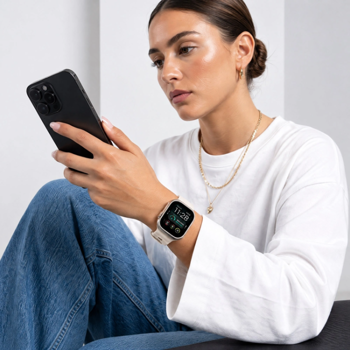 Tech-Protect - Tech-Protect Armband För Apple Watch (44/45/46/49mm) Silikon Line - Stone