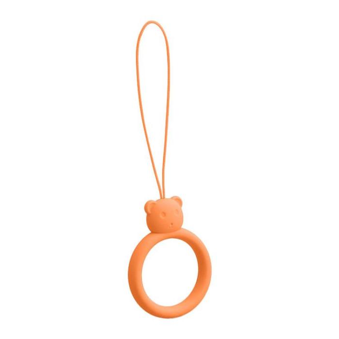 OEM - Mobilsnöre Bear Ring Silicone - Orange