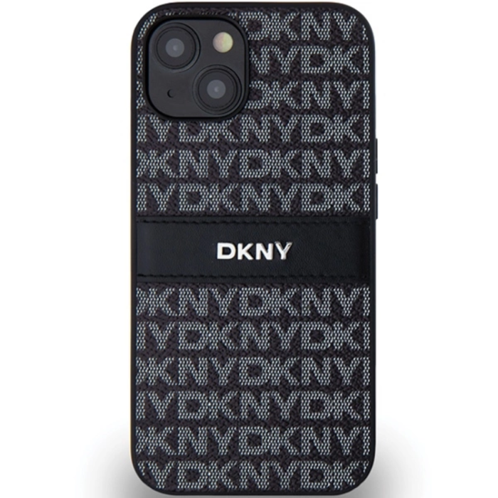 DKNY - DKNY iPhone 15/14 Plus Mobilskal Läder Mono Stripe & Metal Logo