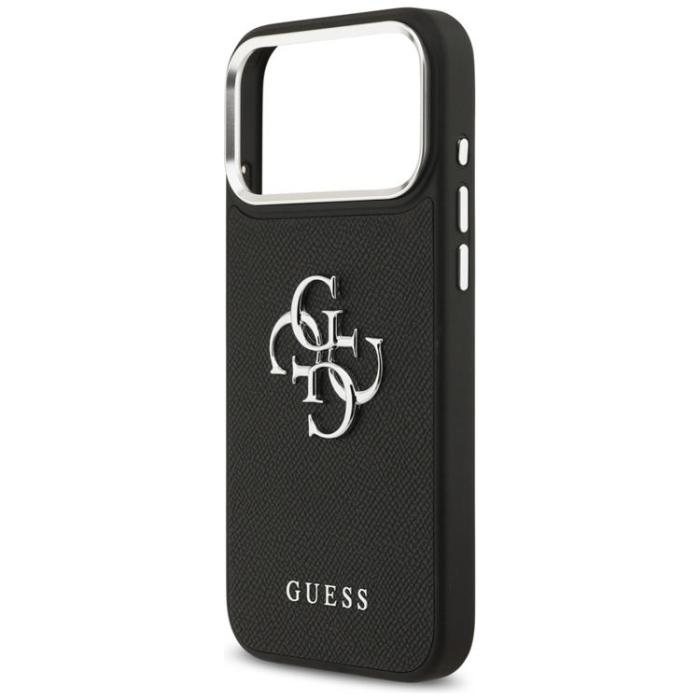 Guess - Guess iPhone 17 Pro Max Mobilskal Grained Big 4G Classic Logo - Svart