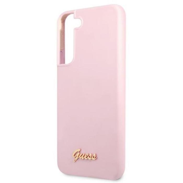 Guess - Guess Silicone Script Metal Logo Skal Galaxy S22 Plus - Lavender