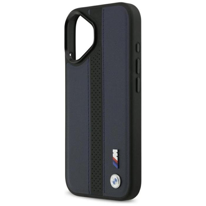 BMW - BMW iPhone 17 Mobilskal MagSafe M Perforated Stripe Logo - Marinblå