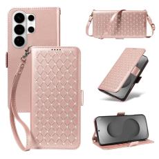 OEM - Pl&aring;nboksfodral f&ouml;r Samsung Galaxy S26 Ultra Konstl&auml;der Stativ - Ros&eacute;guld