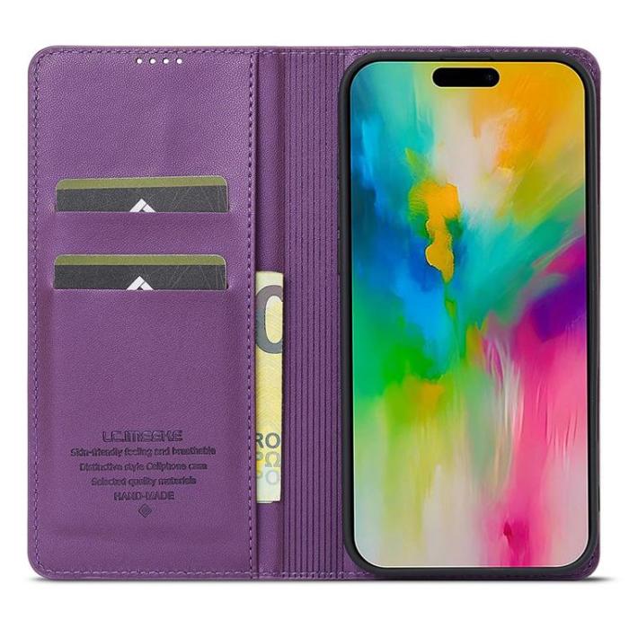 LC.imeeke - LC.IMEEKE iPhone 17 Plånboksfodral PU Läder - Lila