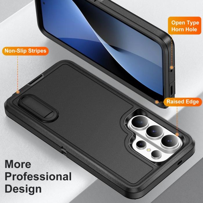 OEM - Mobilskal för Samsung Galaxy S26 Ultra PC + Silikon Kickstand - Svart