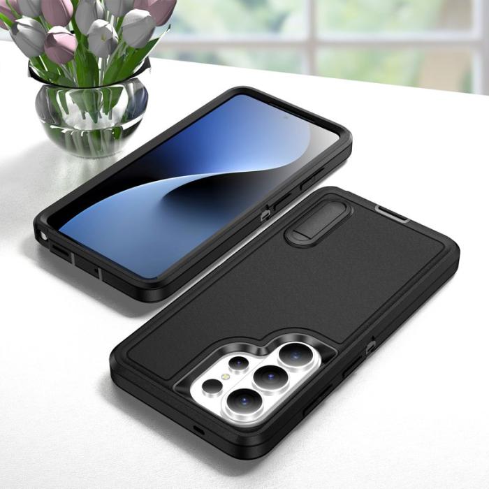 OEM - Mobilskal för Samsung Galaxy S26 Ultra PC + Silikon Kickstand - Svart