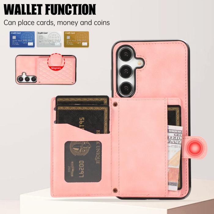 OEM - Mobilskal för Samsung Galaxy S26 Plus Kickstand TPU + PU - Roséguld