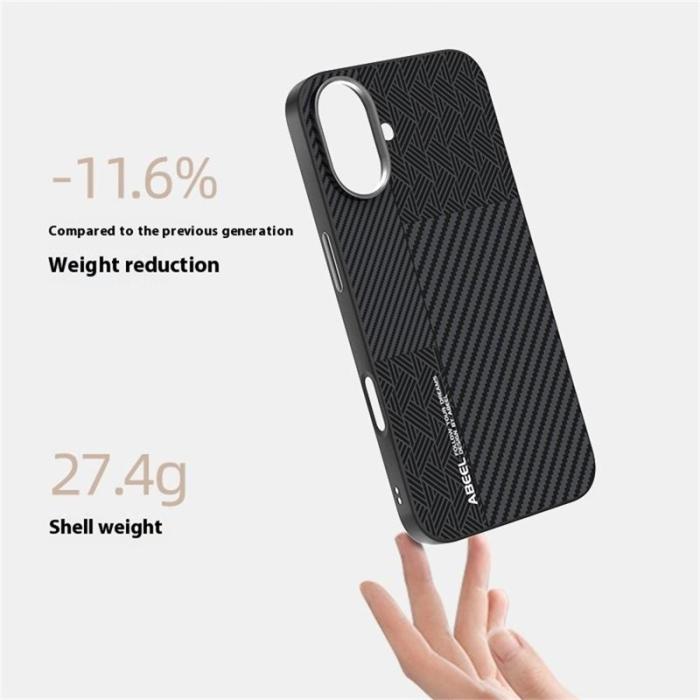 ABEEL - ABEEL Mobilskal till iPhone 16 Plus PC TPU Aluminium PU Läder - Textur 1